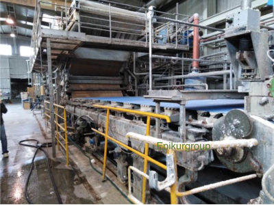 Paper machine for the production of packaging single-sided glazed paper. Cutting width: 2060 mm.